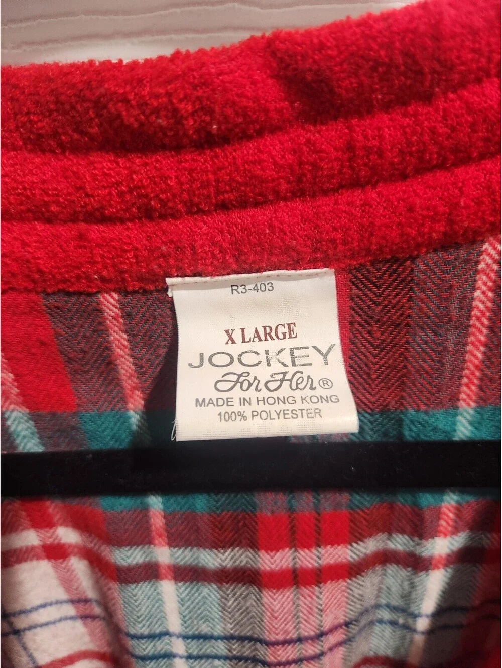 Jockey For Her Red Solid Polyester Belted Tie Robe Long Sleeve XL